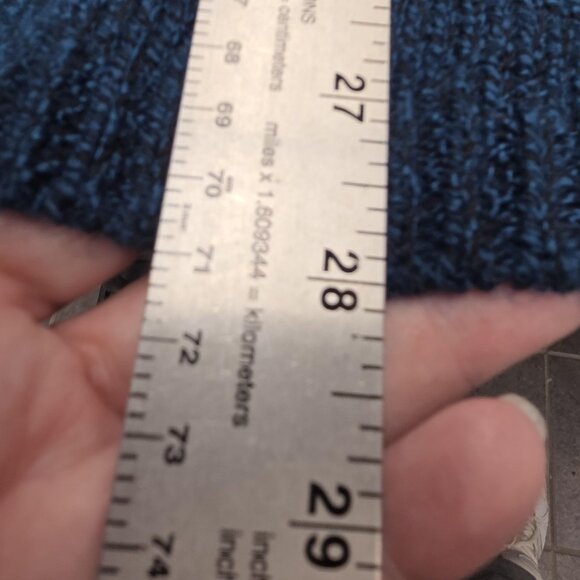 Karen Scott Sweater Womens XL Blue V Neck 3/4 Sleeve Textured Knit Pullover - Picture 9 of 9